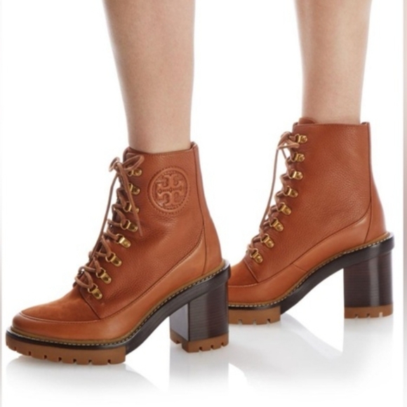 TORY BURCH Miller Lug Sole Bootie In Toasted Carmel Size 8.5 - Picture 3 of 15
